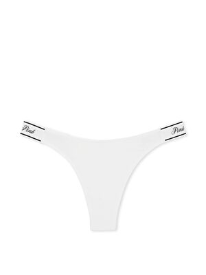 Logo Cotton Shine High-Leg Thong Panty
