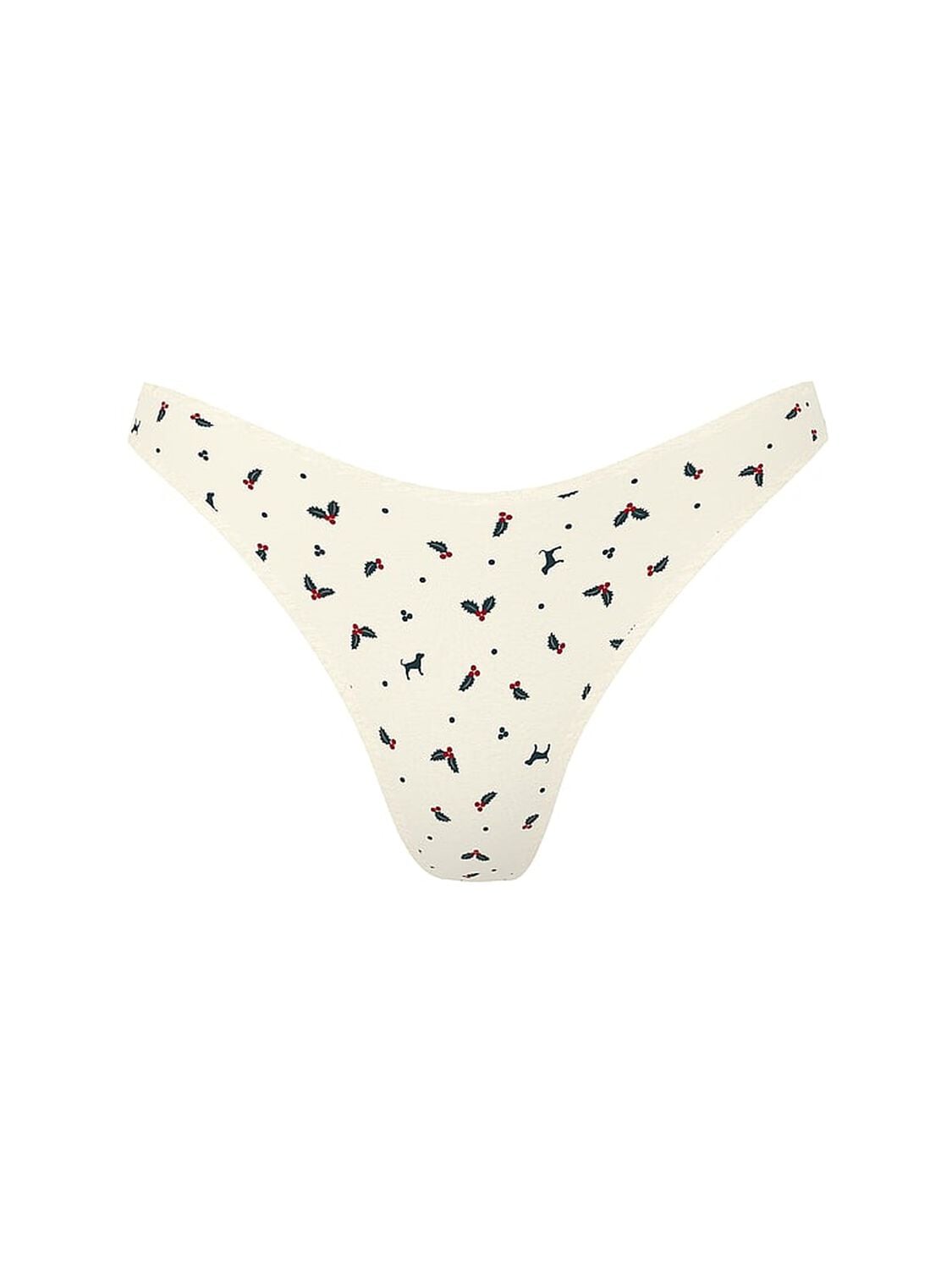pink Pink Cotton High-Leg Thong Panty Winter White Holly Print 3 of 3 