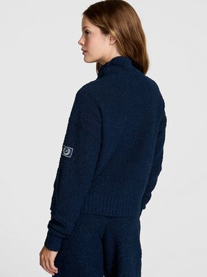 Cozy Boucl&eacute; Half-Zip Sweater