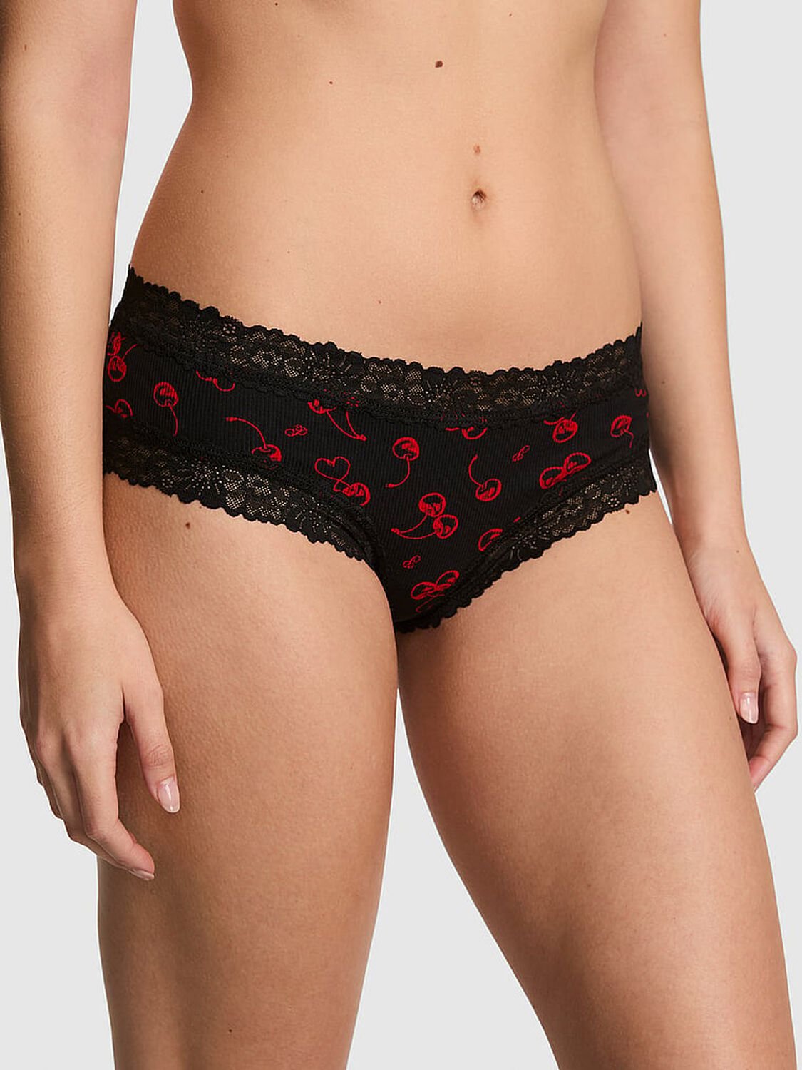 vs Pink Wink Lace-Trim Cheeky Panty Print 1 of 3 