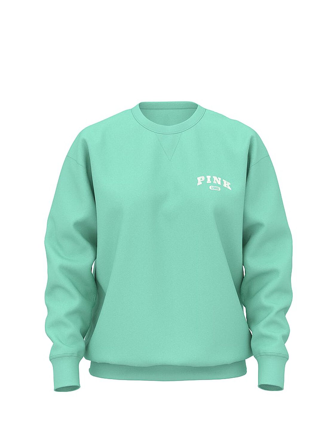 vs Pink Ivy Fleece Oversized Crew Sweatshirt Sweet Mint 3 of 3 