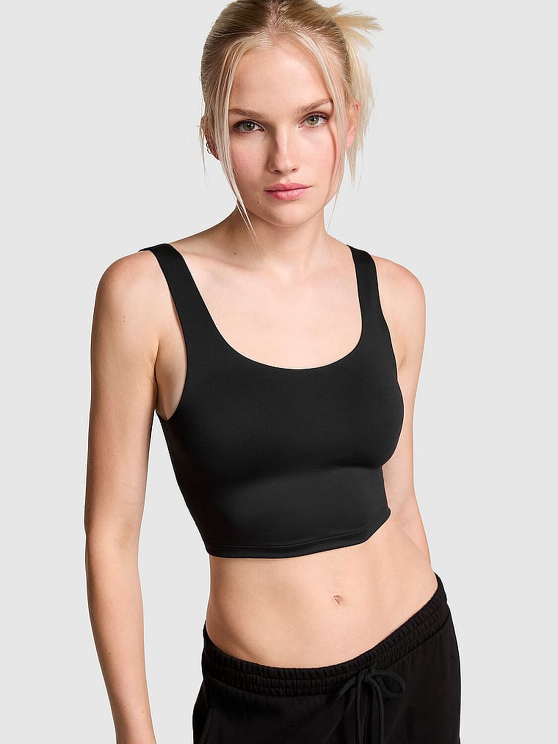 vs Pink Relay Longline Tank Top Pure Black 1 of 4 