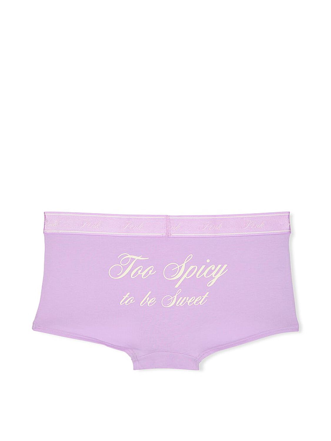 vs Pink Logo Cotton Shine Boyshort Panty Purple Petal 3 of 4 