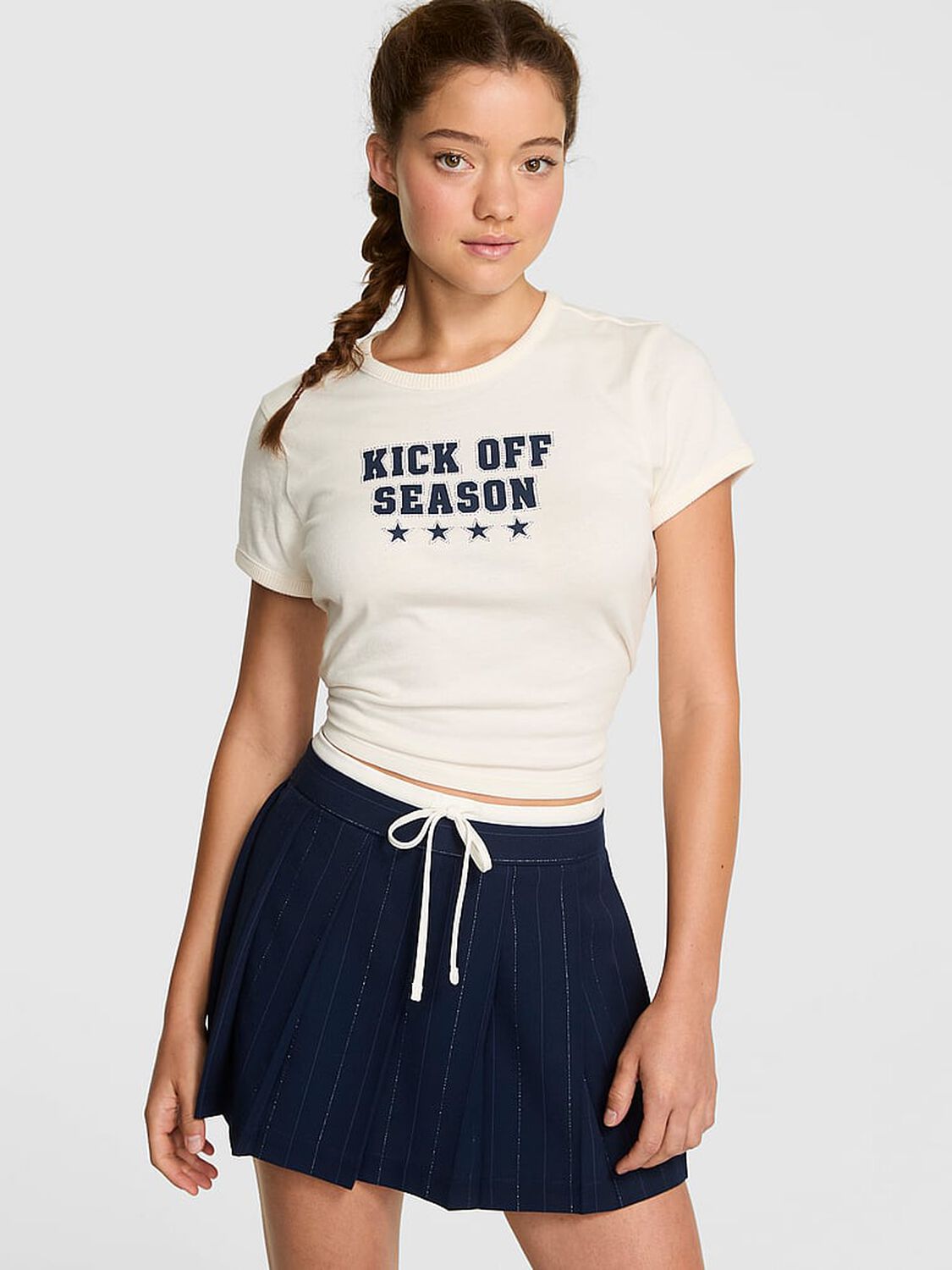 vs Pink Retro Cotton Tee Winter White Gameday 1 of 3 