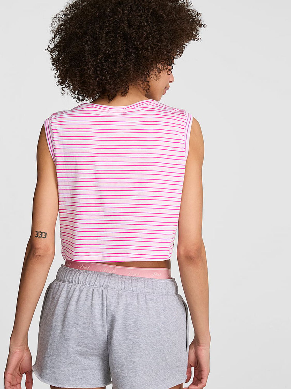 vs Pink Light as Air Jersey Tank Top Coconut Pink Stripes 2 of 3 