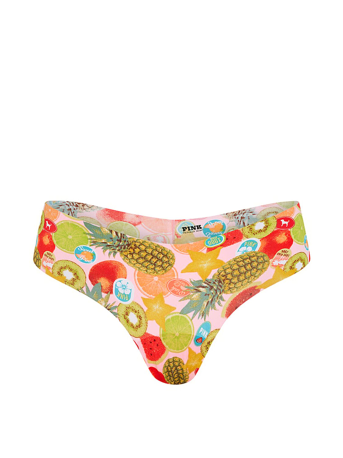 vs Pink No-Show Thong Panty Boardwalk Pink Fruit Print 3 of 3 