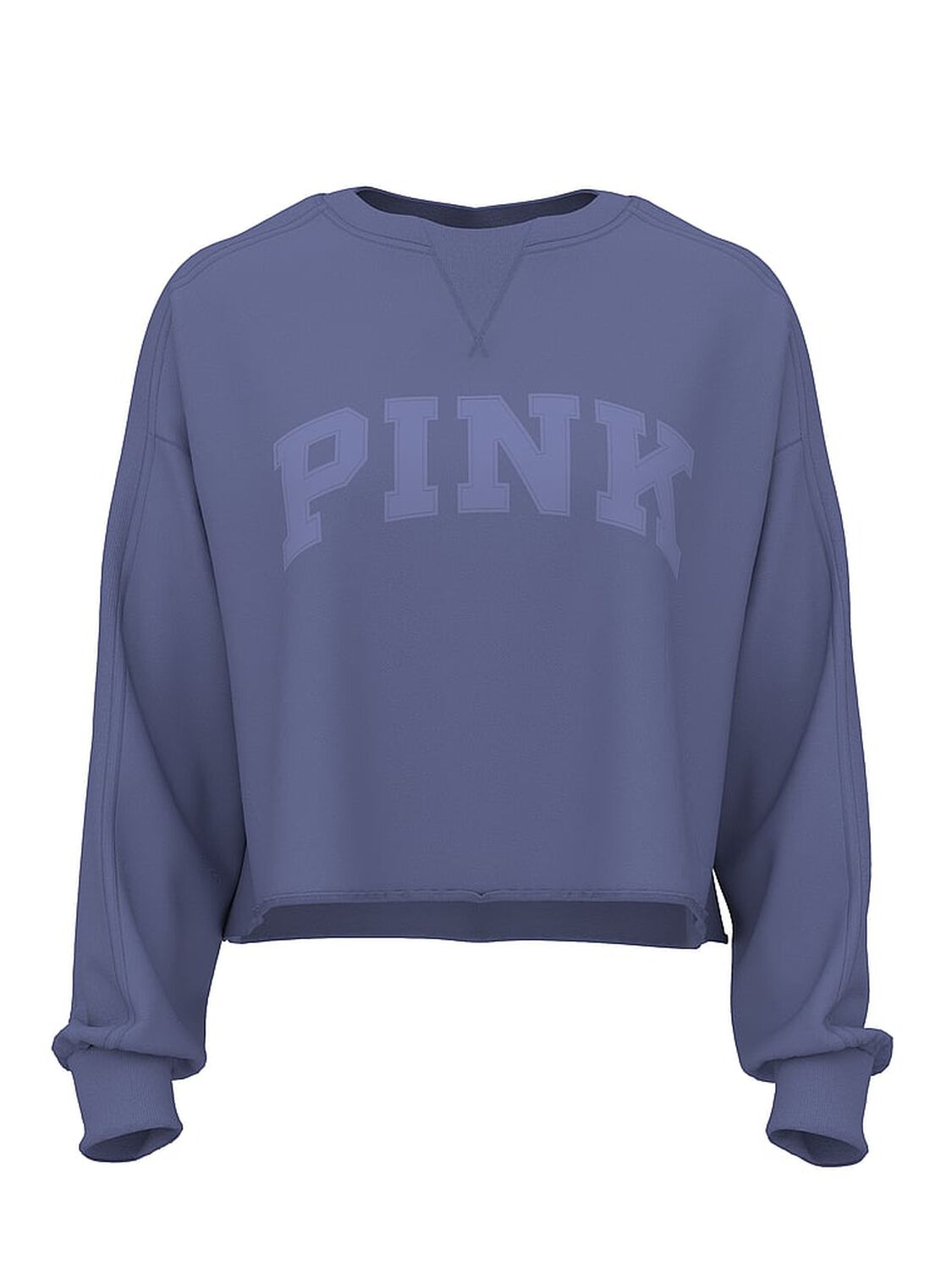 vs Pink Campus Terry&trade; Raw-Cut Crew Sweatshirt Dusty Iris 3 of 3 