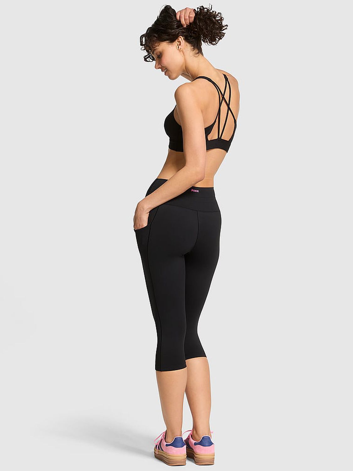 vs Pink Relay Tech Capri Leggings Pure Black 2 of 3 