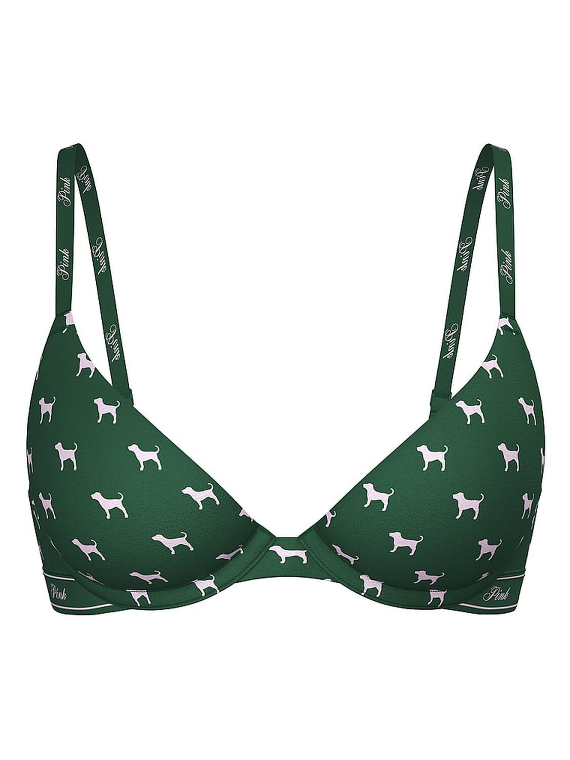 vs Pink Wear Everywhere Wear Everywhere Push-Up Bra Jaguar Green Dog Print 3 of 3 