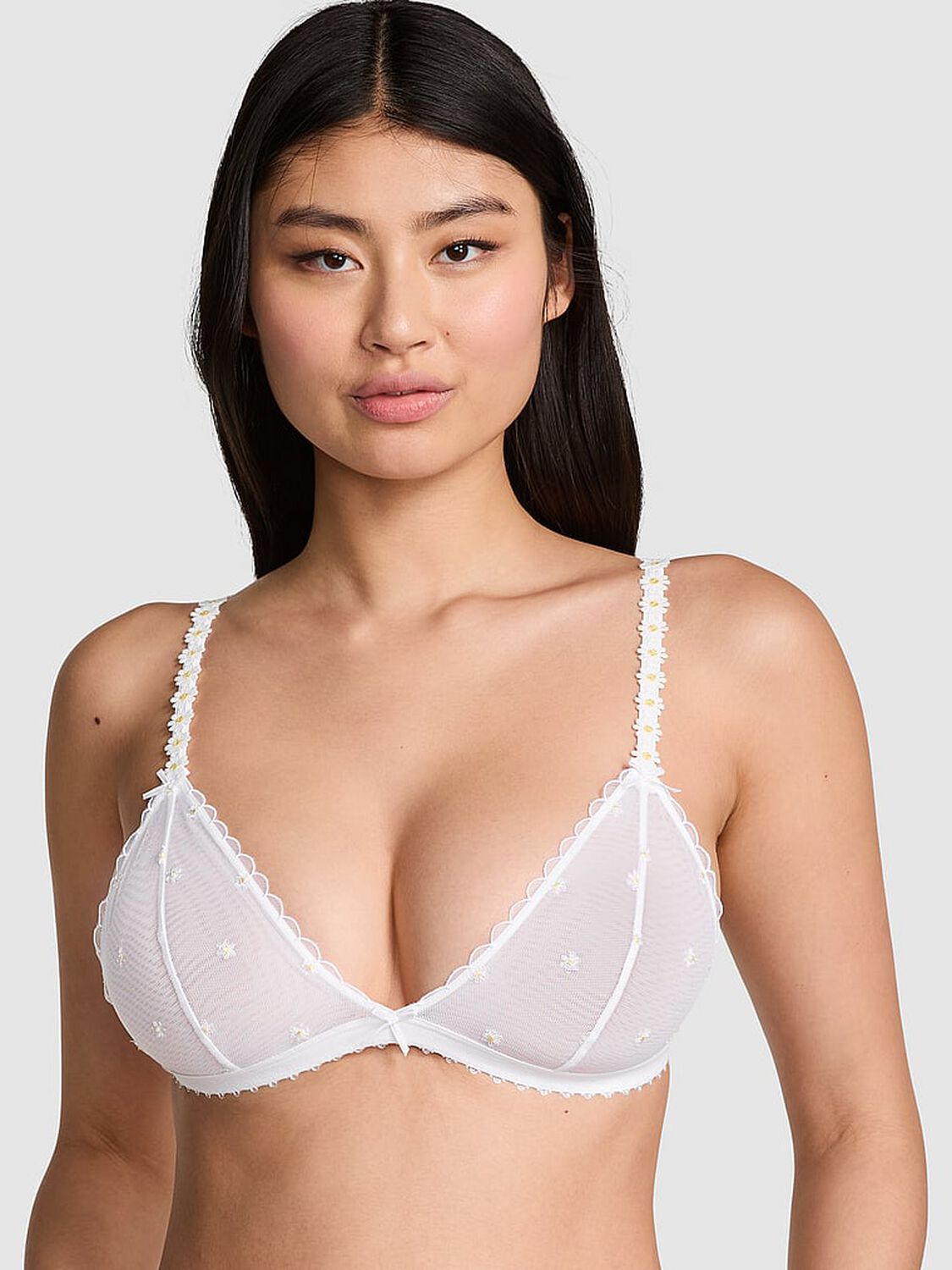 vs Pink Bralettes & Bra Tops Wink Triangle Bralette White 1 of 2 