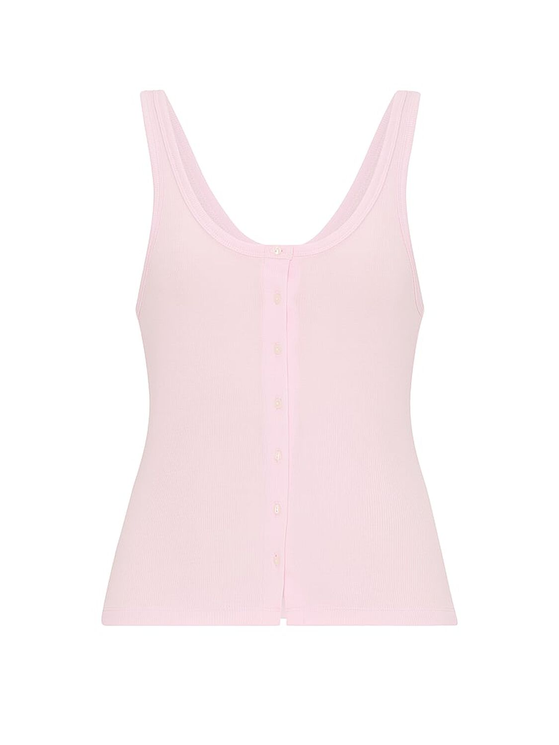 vs Pink Relaxed Rib Button-Down Tank Top Pink Tulip 3 of 3 