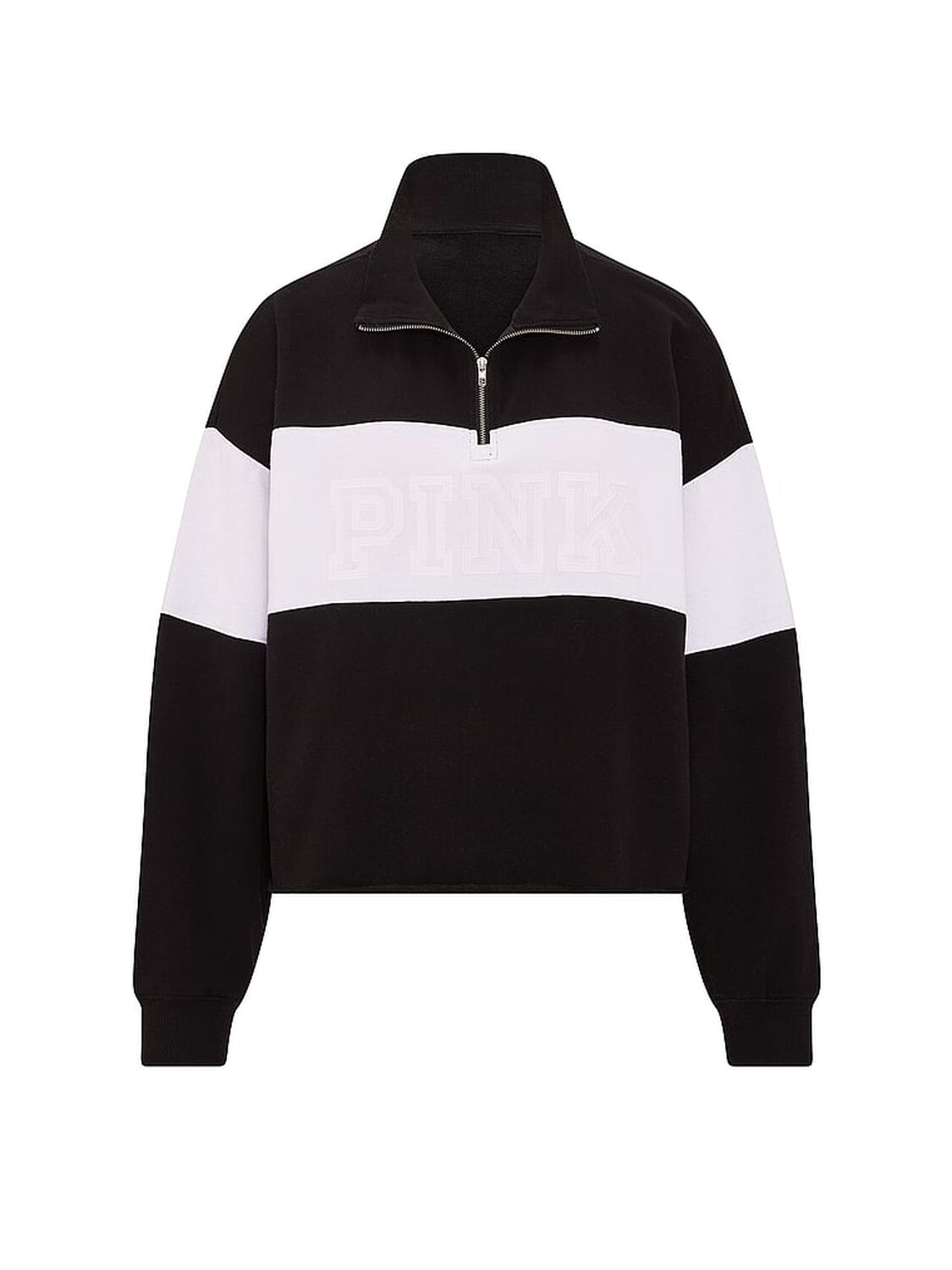 vs Pink Campus Terry&trade; Quarter-Zip Sweatshirt Pure Black 3 of 3 