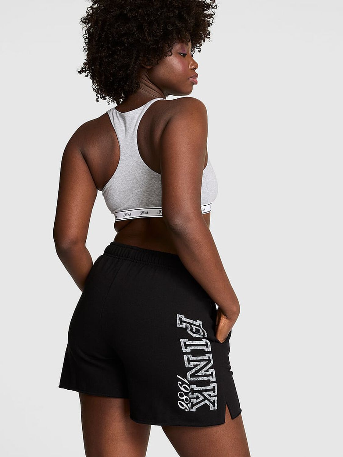 vs Pink Campus Fleece&trade; Shorts Pure Black 2 of 3 