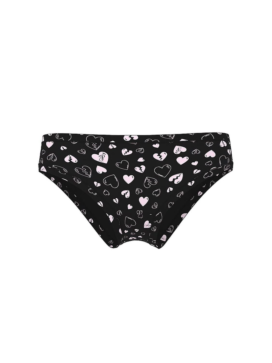vs Pink Cotton Cheeky Panty Black Broken Hearts Print 3 of 3 