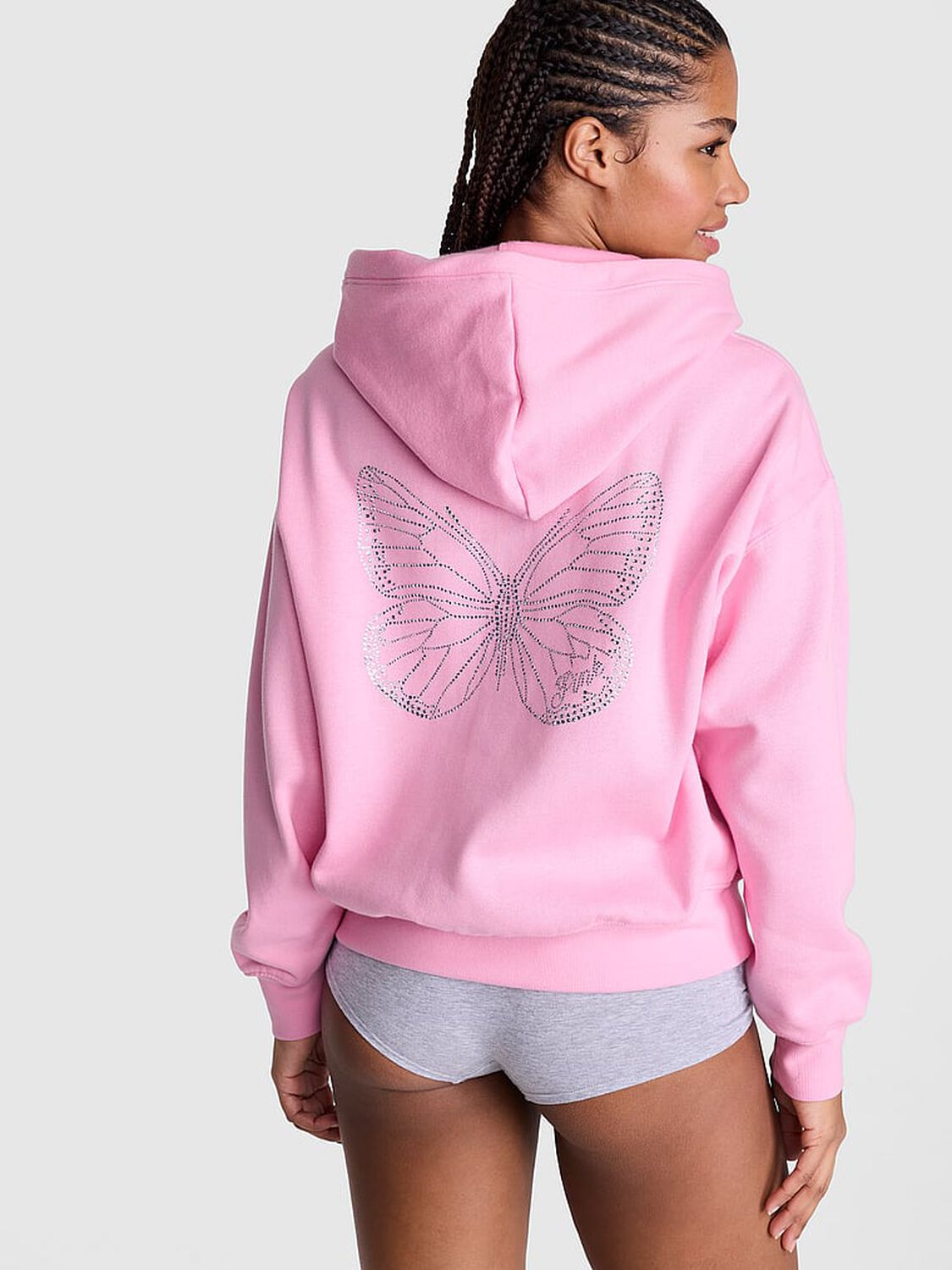vs Pink Campus Fleece&trade; Full-Zip Hoodie Pink Lollipop Shine 2 of 4 