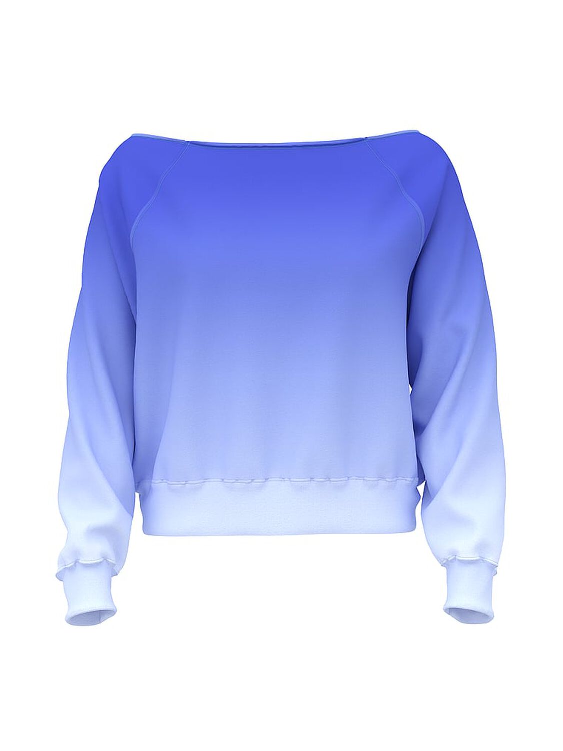vs Pink Ivy Fleece Off-The-Shoulder Sweatshirt Seascape Blue Dip Dye 3 of 3 