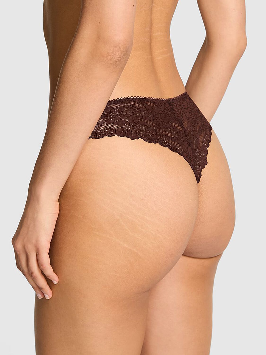 vs Pink No-Show Thong Panty Ganache Leopard Print 2 of 3 