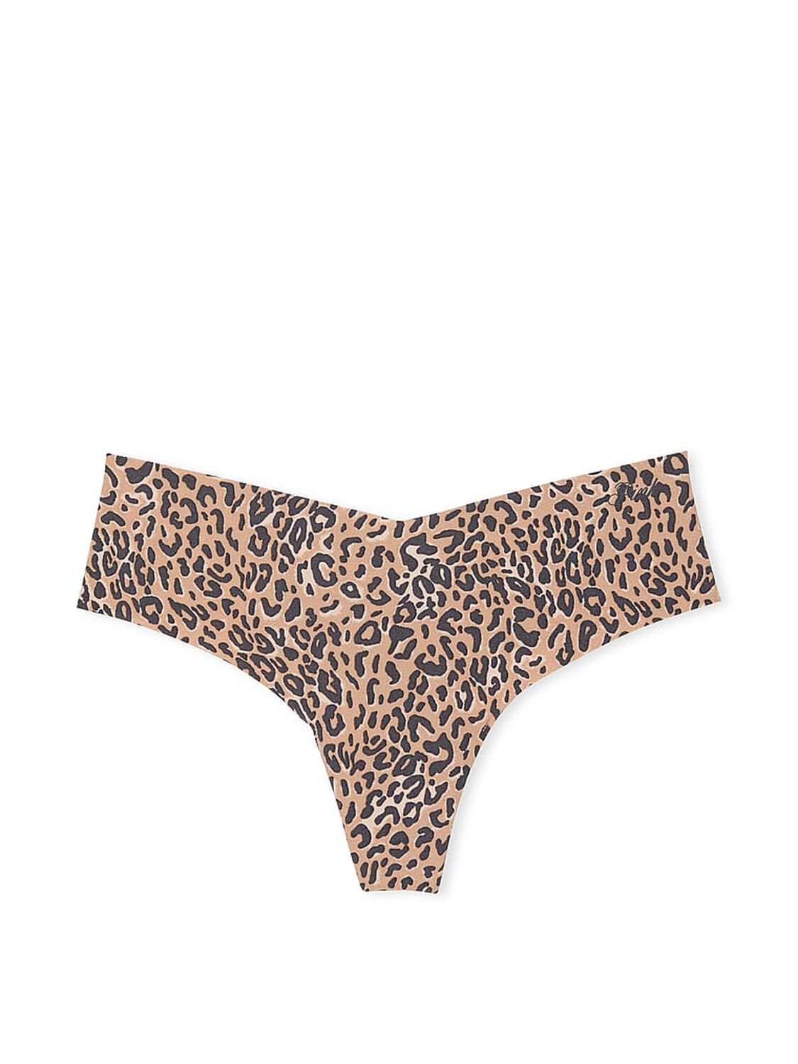 vs Pink No-Show Thong Panty Praline Leopard Print 3 of 3 