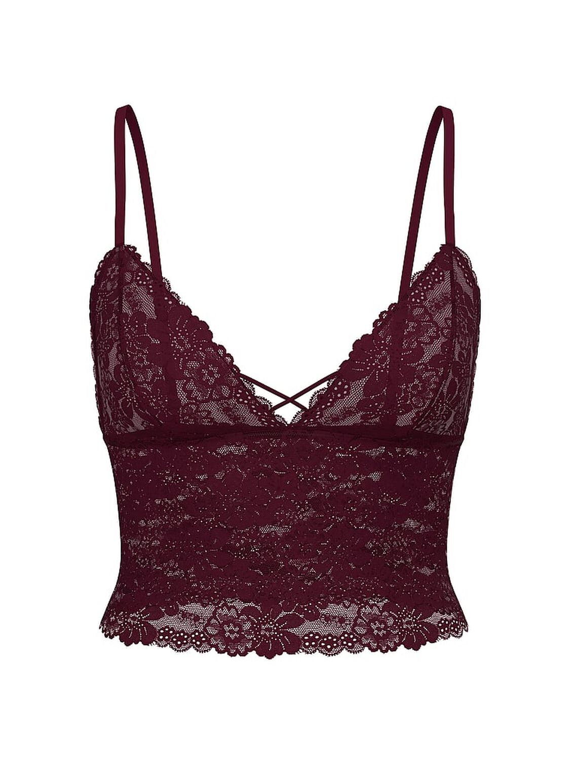 vs Pink Bralettes & Bra Tops Wink Lace Unlined Longline Bralette Wild Rose 3 of 3 