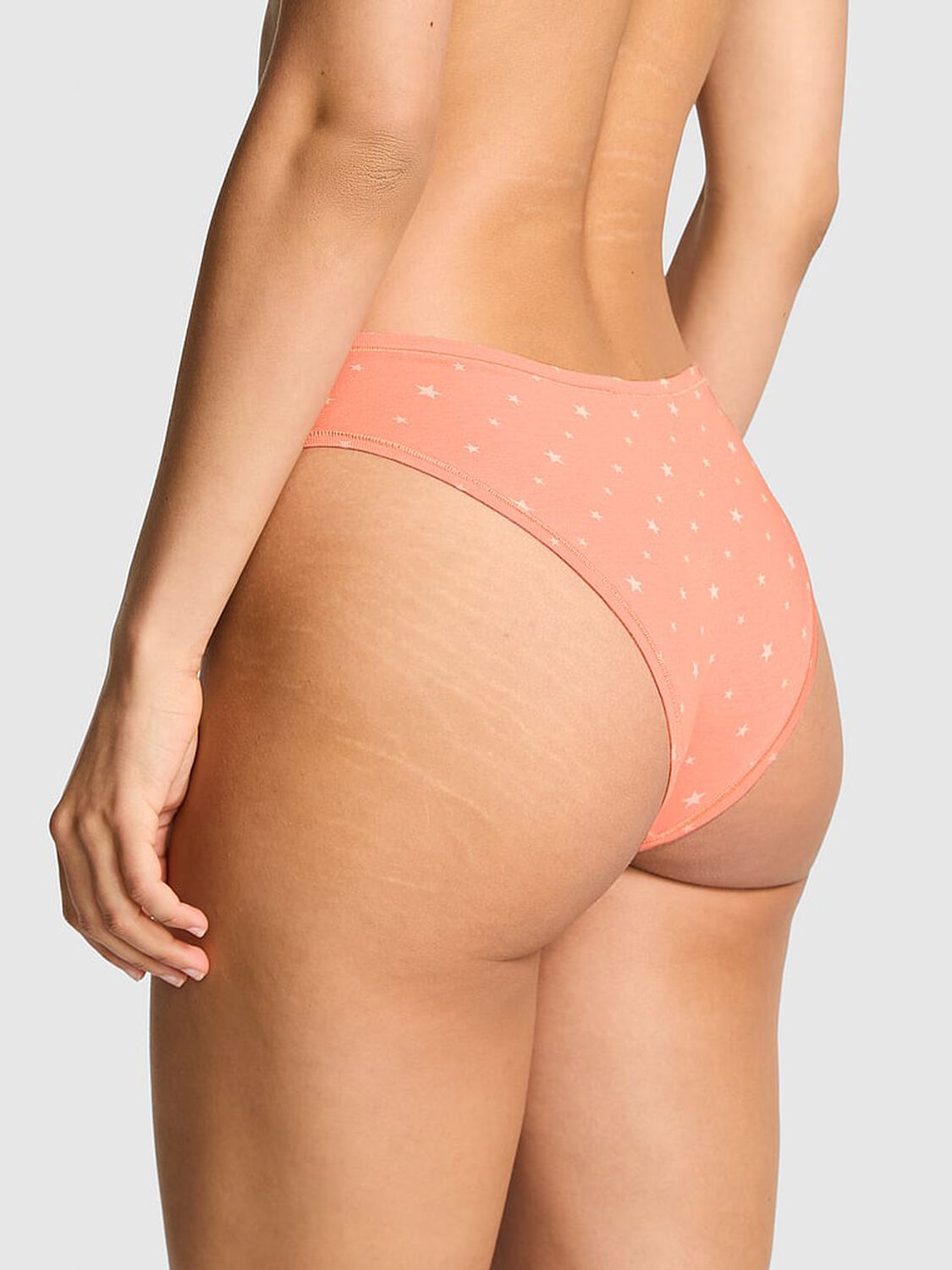 vs Pink Cotton Cheeky Panty Orange Hills Star Print 2 of 3 