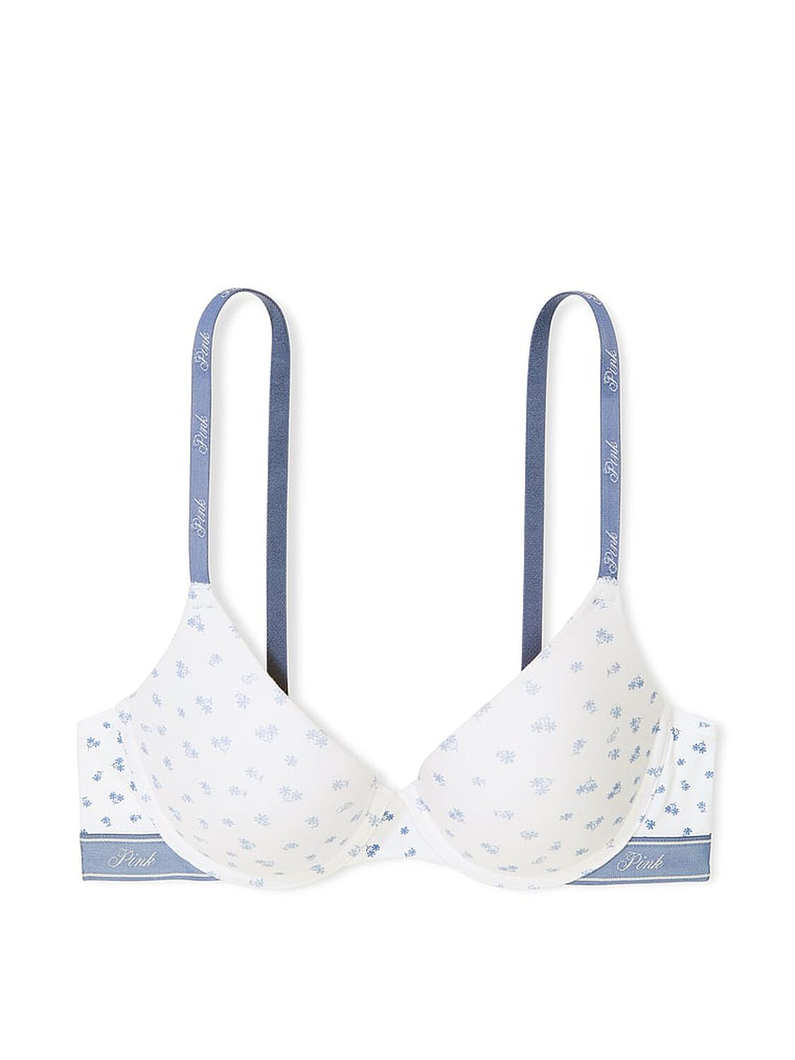 vs Pink Wear Everywhere Wear Everywhere Push-Up Bra White Floral Print 1 of 3 