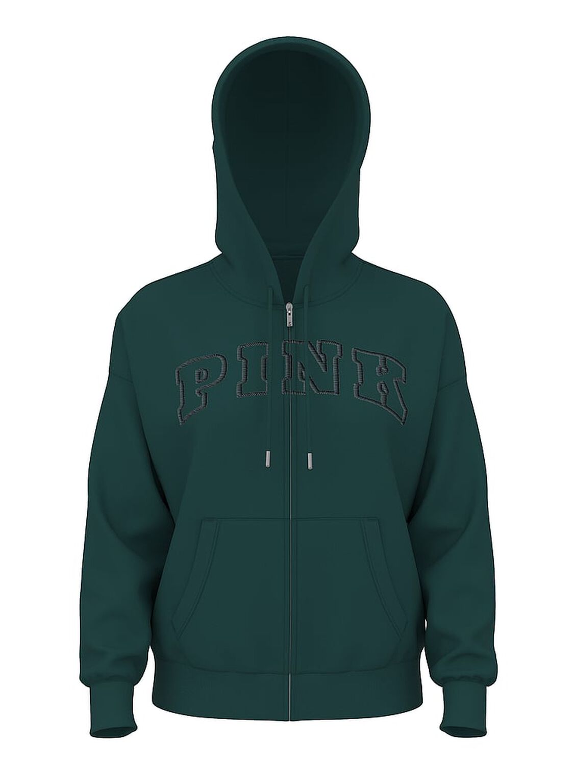 vs Pink Ivy Fleece Campus Full-Zip Hoodie Deep Forest 3 of 3 