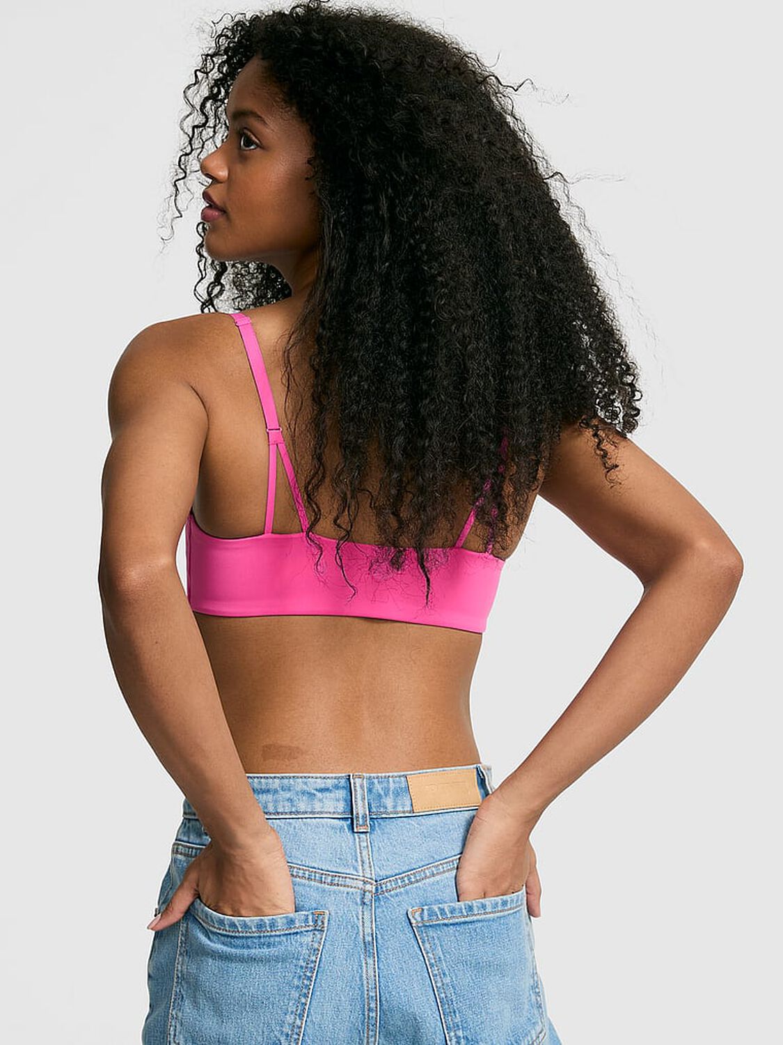 vs Pink Relay Square-Neck Sports Bra Pink Gossip 1 of 3 