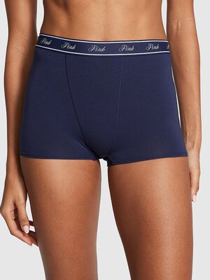 Logo Cotton High-Waist Boyshort Panty