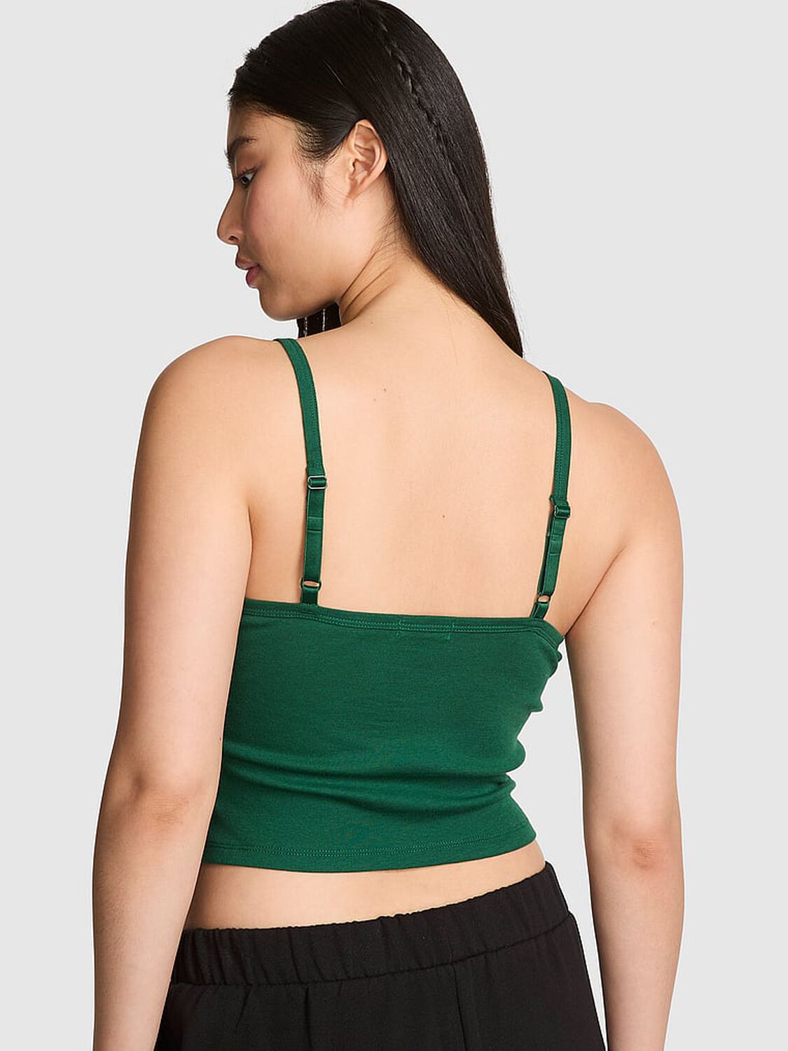 vs Pink Cotton Henley Cami Black 2 of 3 