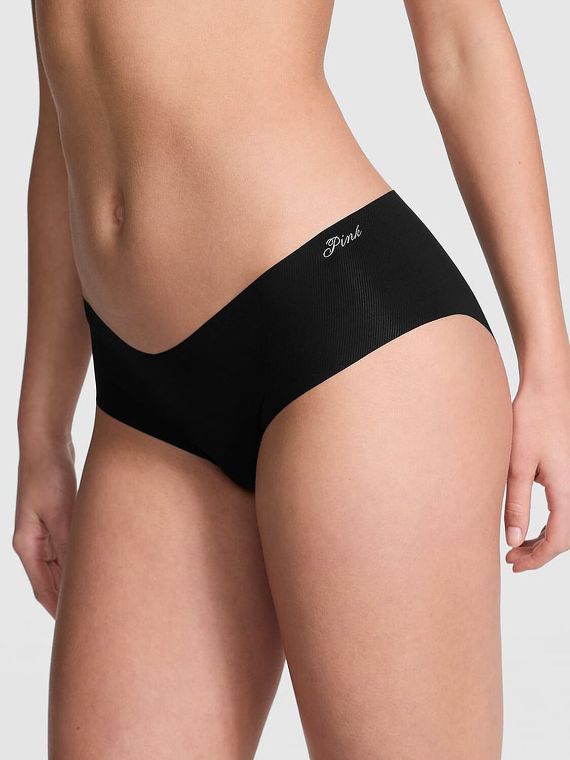 vs Pink No-Show Hiphugger Panty Pure Black 1 of 3 