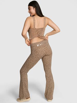 All-Day Cotton Foldover Flare Leggings