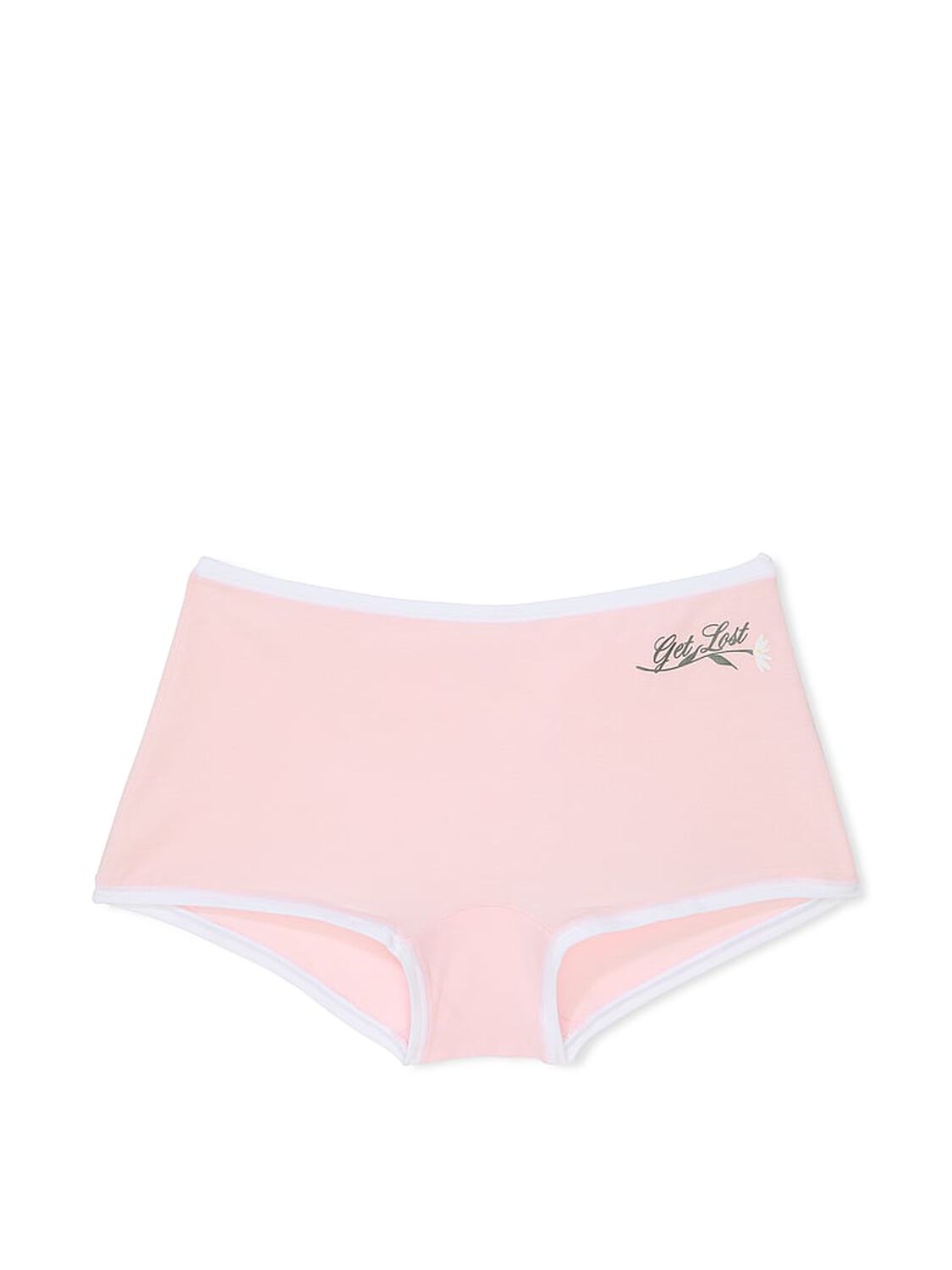 vs Pink Cotton Boyshort Panty Angel Pink Get Lost Butt Graphic 1 of 1 