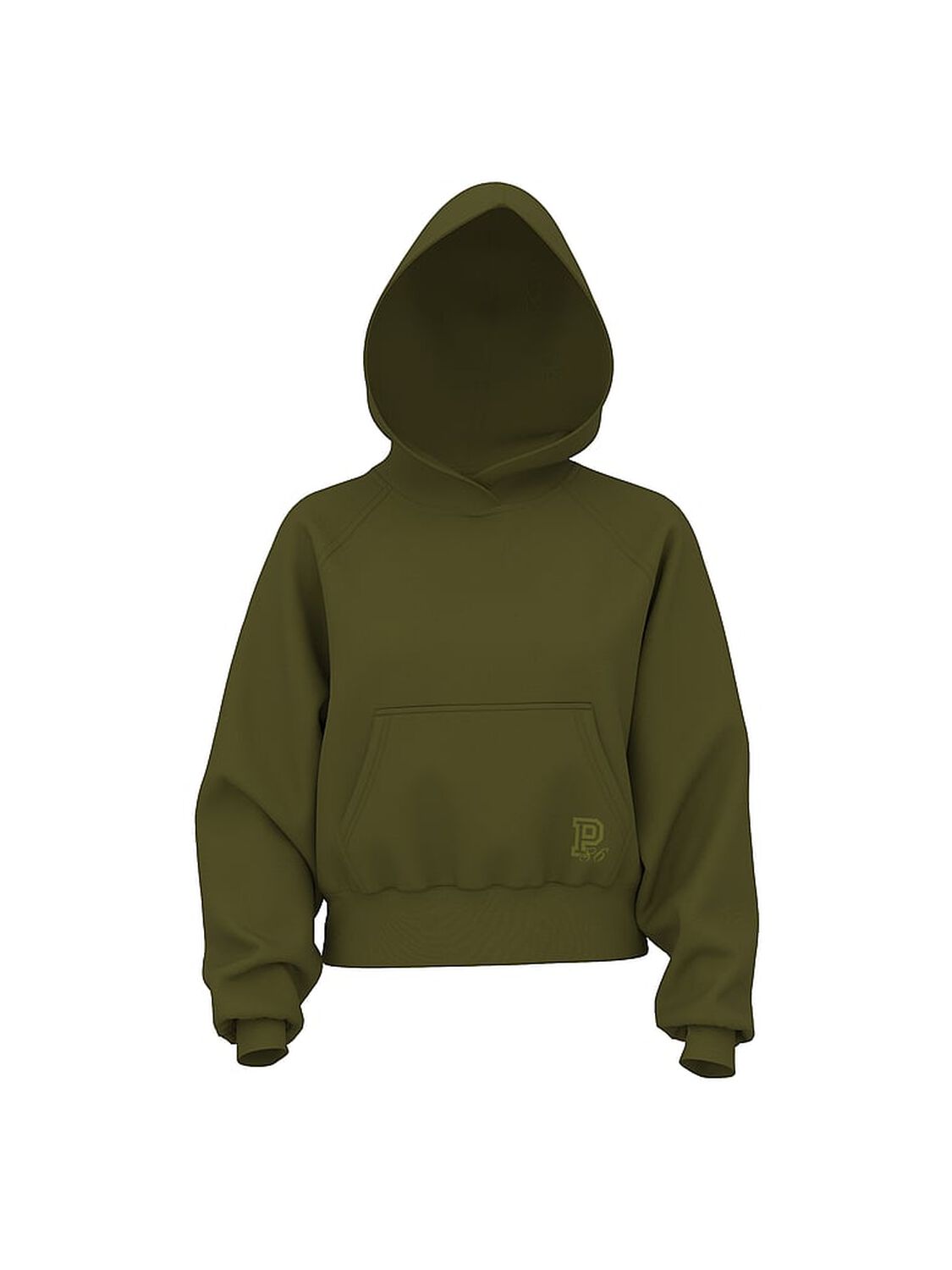 vs Pink Campus Fleece&trade; Shrunken Hoodie Lizard Green 3 of 3 