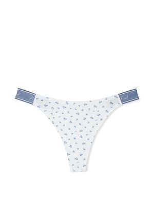 Logo Cotton Shine High-Leg Thong Panty