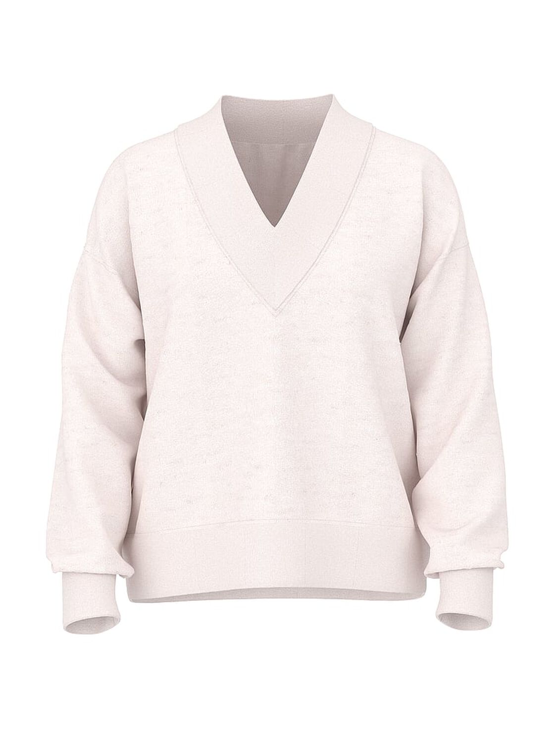 vs Pink Ivy Fleece V-Neck High-Low Cropped Sweatshirt Vs Natural Heather 3 of 3 