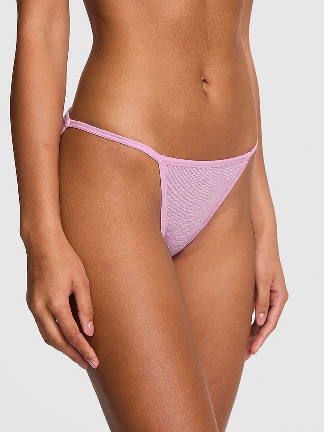 vs Pink Cotton String Bikini Panty Hushed Lilac 1 of 3 