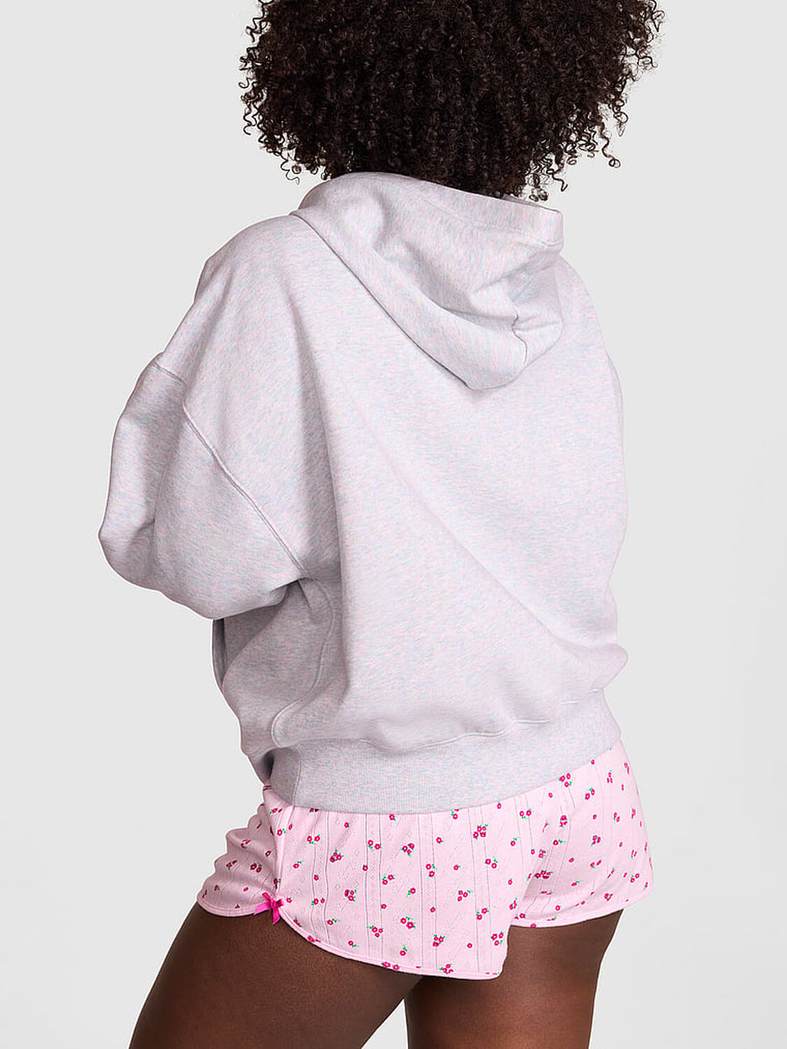 vs Pink Campus Fleece&trade; Full-Zip Hoodie Heather Cloud Rainbow Boho 2 of 3 