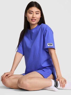 Cotton Oversized Side-Slit Sleepshirt