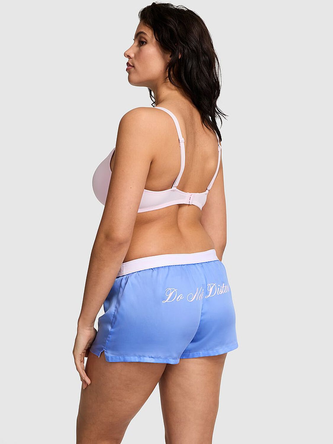 vs Pink Silky Sleep Boxy Pajama Shorts Seascape Blue Do Not Disturb 2 of 4 