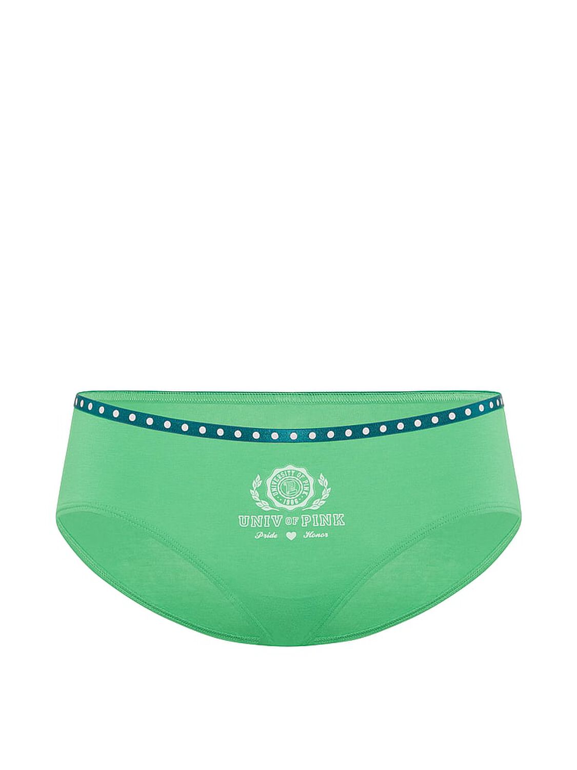 vs Pink Logo Cotton Hiphugger Panty Graphic Green With Univ Of Pink Graphic 3 of 3 
