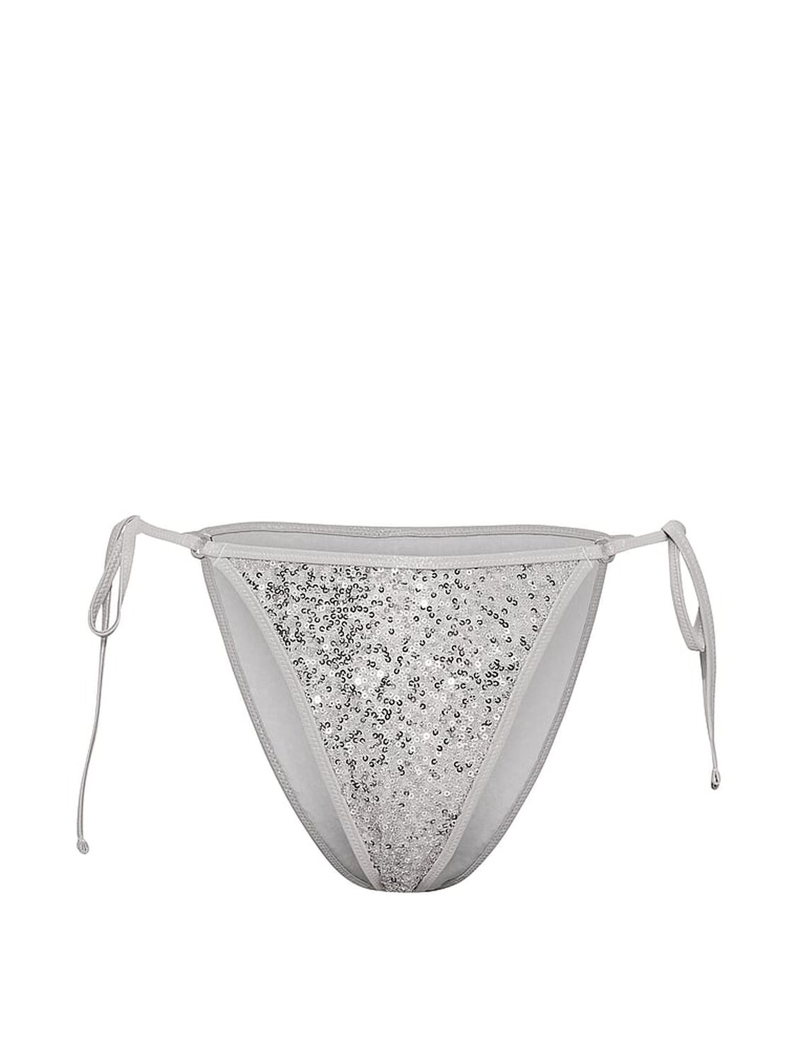 pink Swim Side-Tie Cheeky Bikini Bottom Silver 3 of 3 