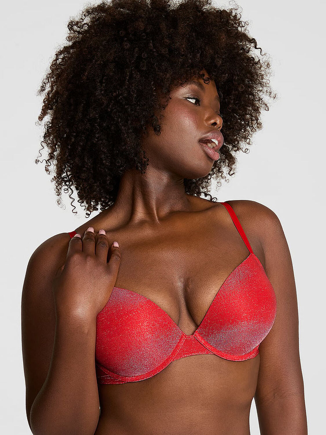 pink Pink Wear Everywhere Wear Everywhere Super Push-Up Bra Bright Vermillion 1 of 2 