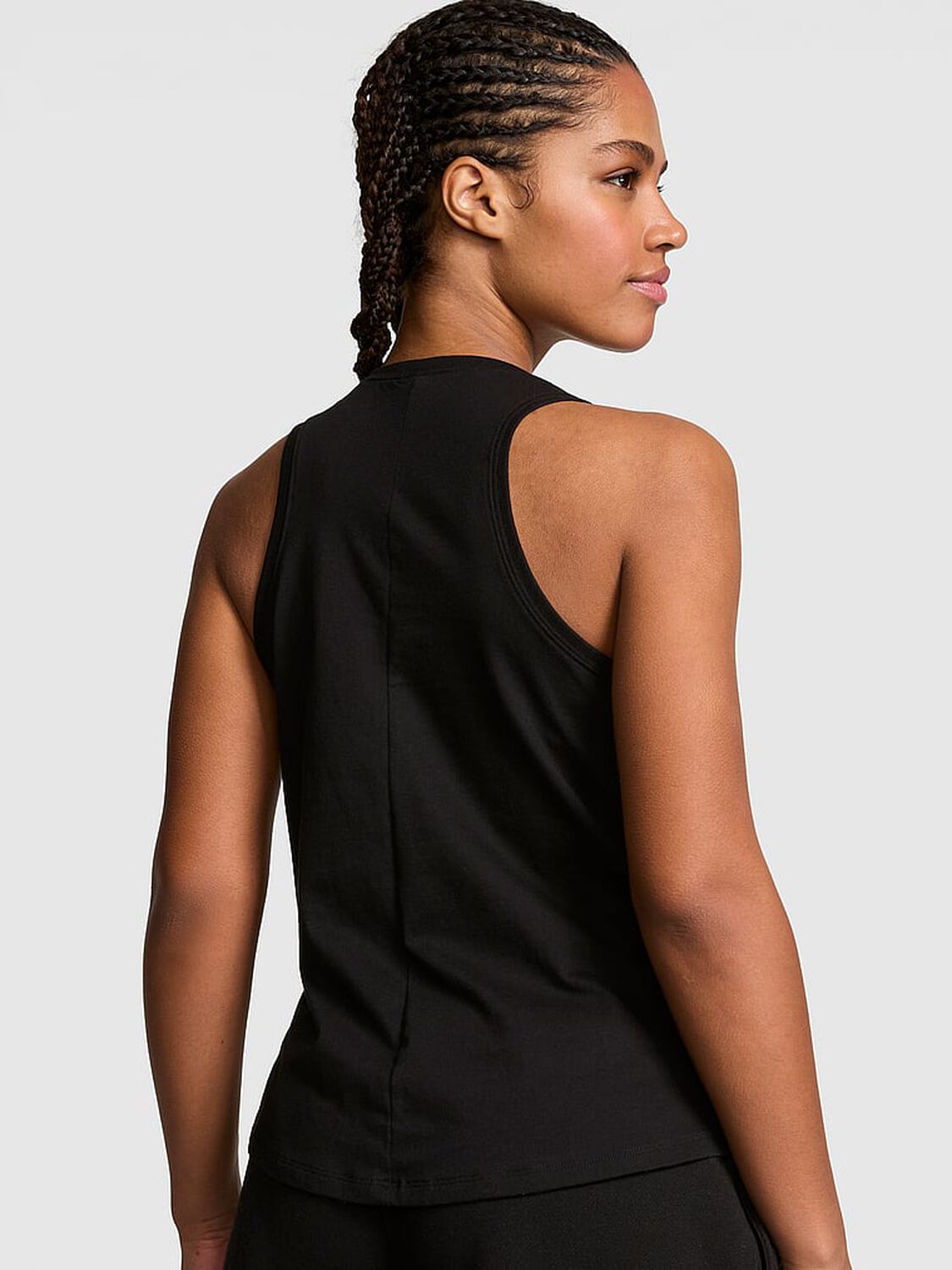 vs Pink Campus Cotton&trade; Tank Top Pure Black 2 of 3 