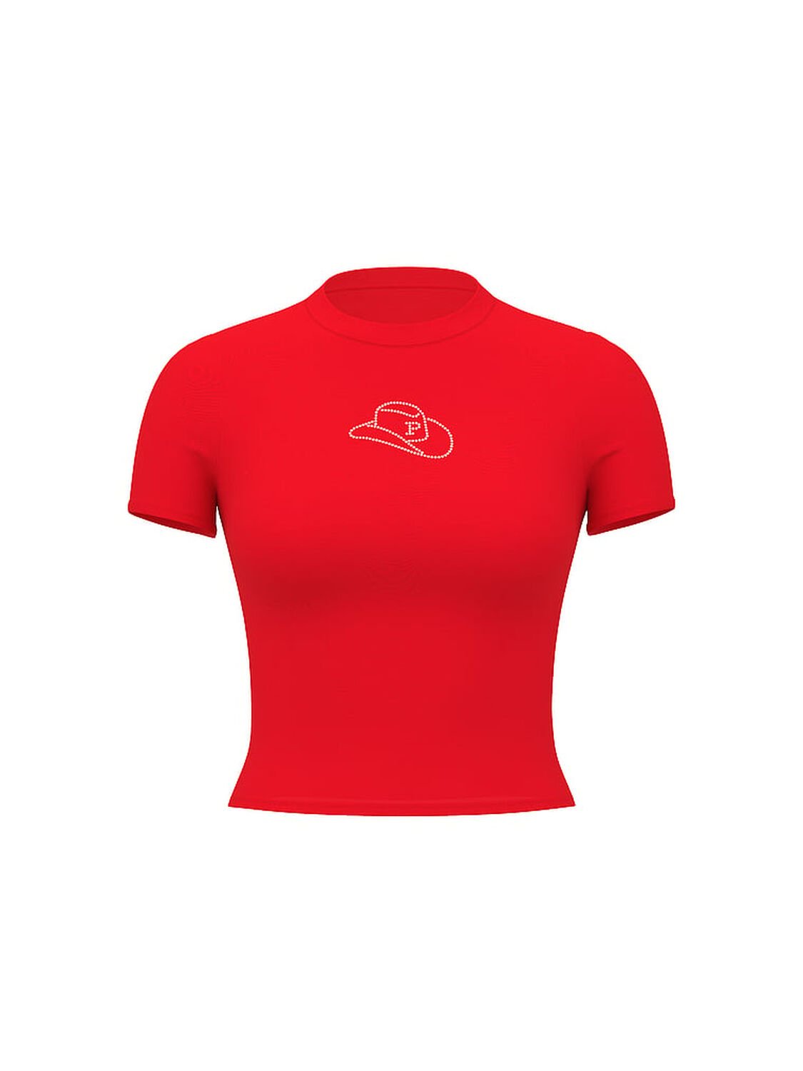 vs Pink Cotton Baby Tee Bright Vermillion Bling 1 of 2 