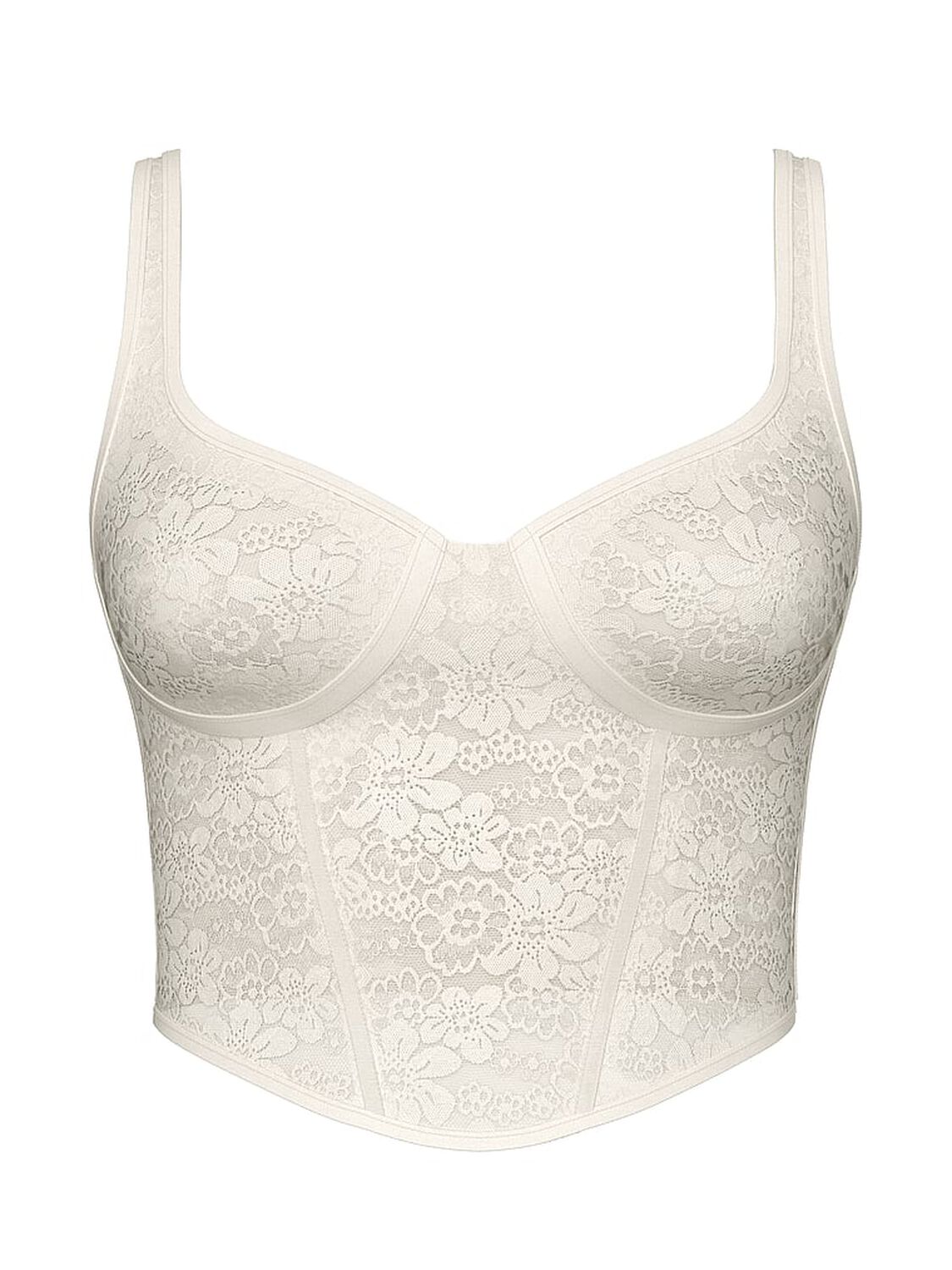 vs Pink Bralettes & Bra Tops Wink Lace Corset Top Winter White 3 of 4 