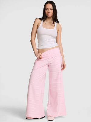 All-Day Cotton&trade; Foldover Wide-Leg Pants