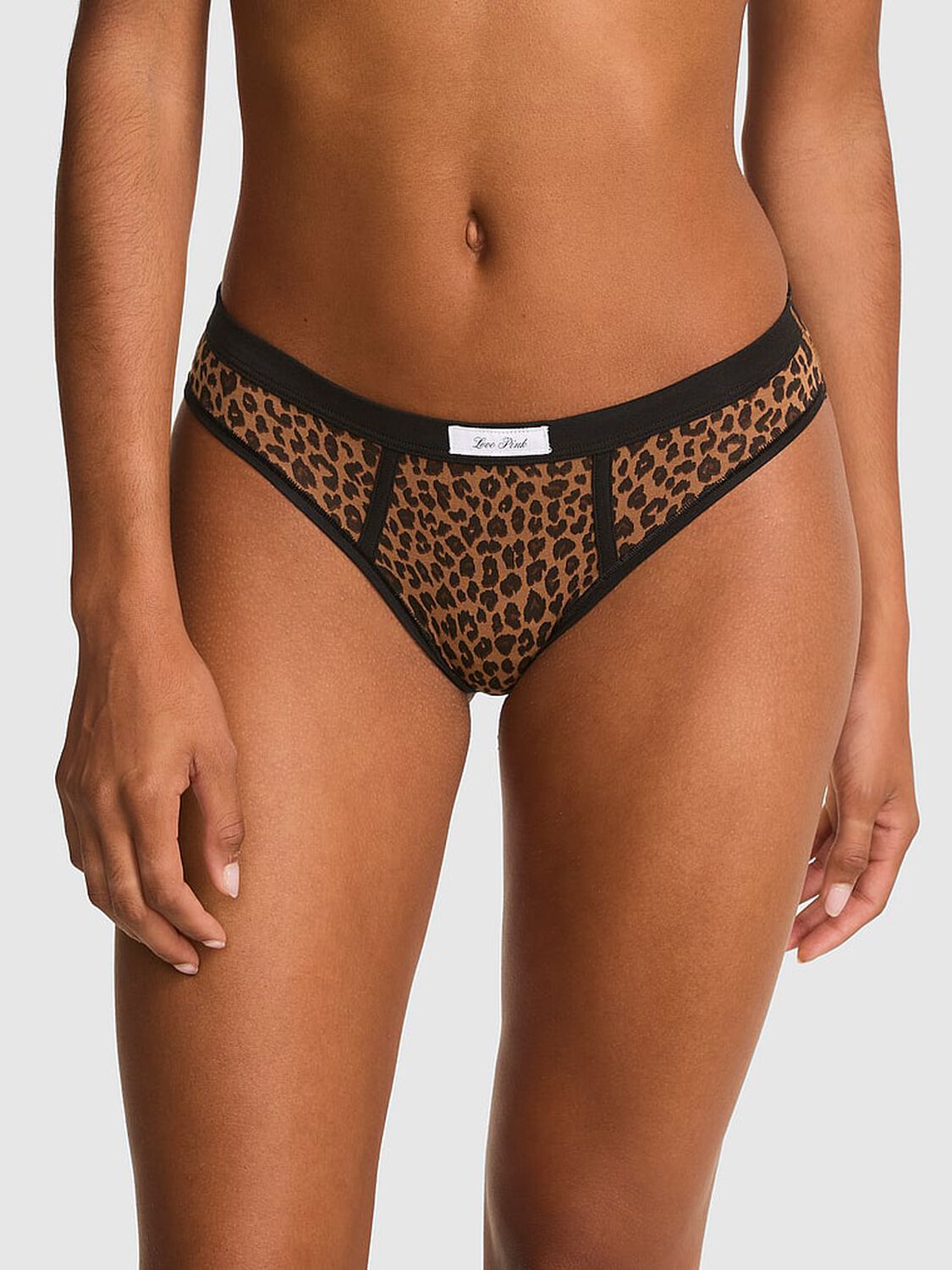 vs Pink Cotton Cheeky Panty Leopard 1 of 2 