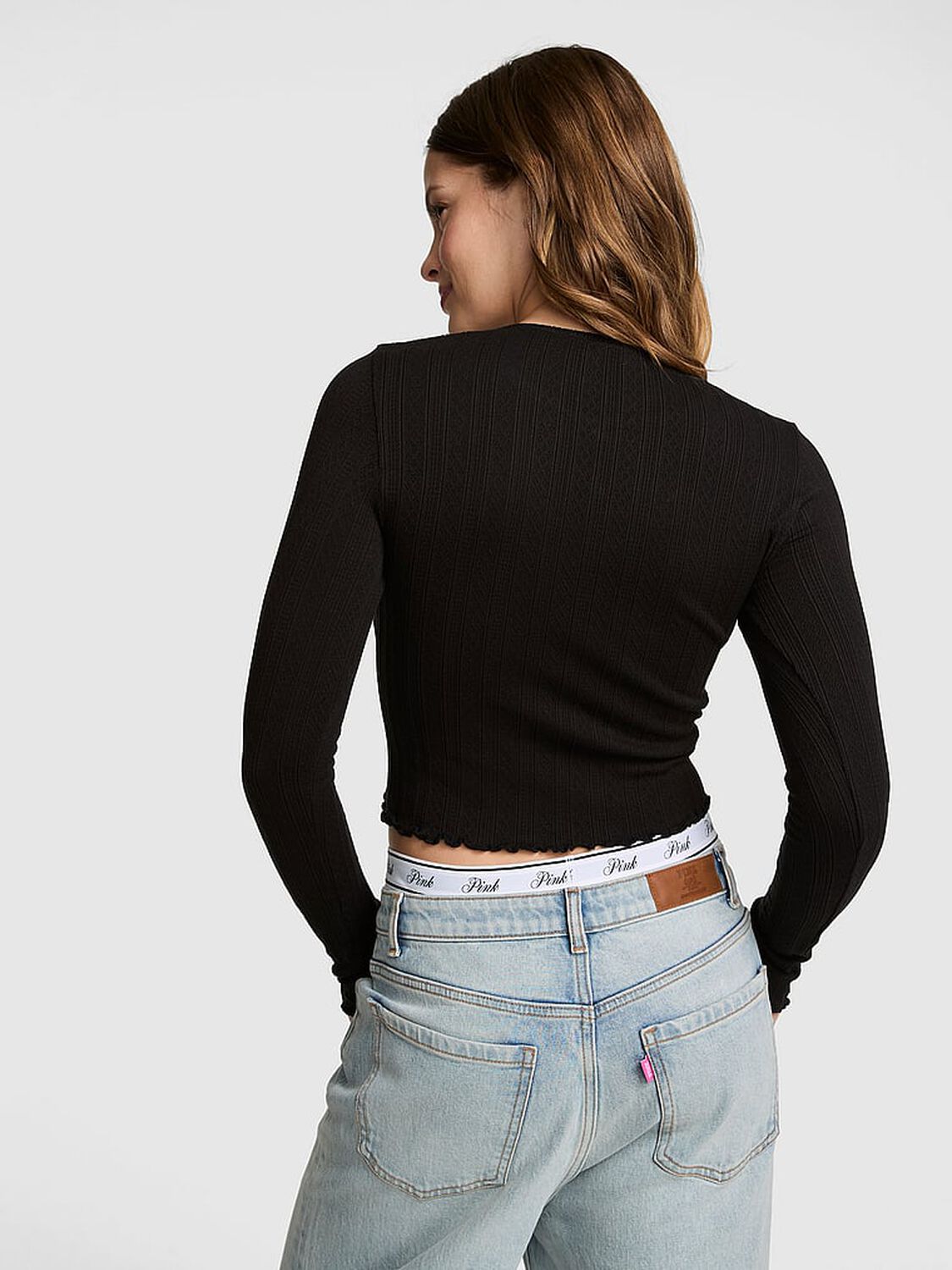 vs Pink AnyWear Cropped Cardigan Black 2 of 3 