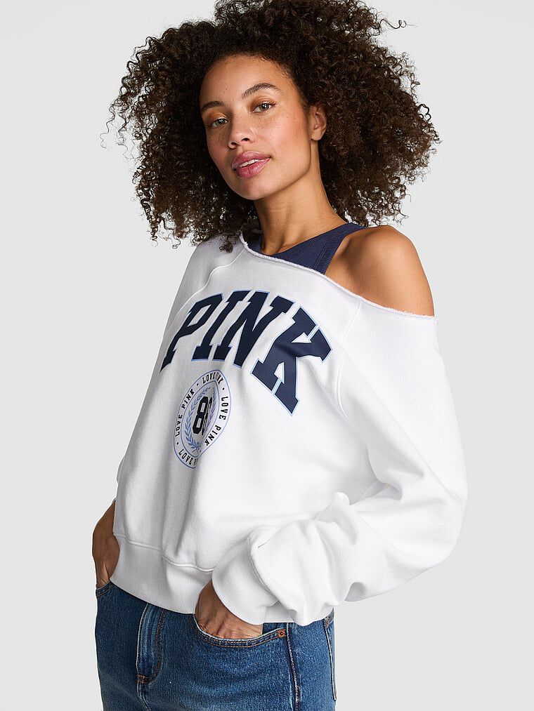 【PINK】Ivy Fleece Off The Shoulder Sweatshirt長袖スウェット Ivy Fleece Off-The-Shoulder Sweatshirt Doll house | Victoria's