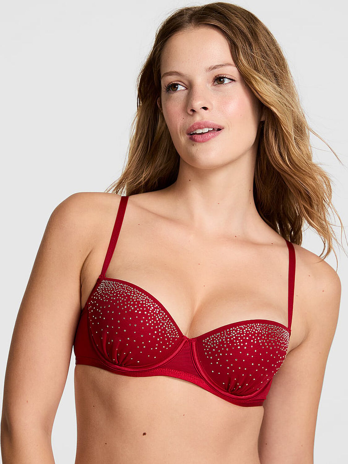 vs Pink Wink WINK Push-Up Balconette Bra Red Lacquer 1 of 3 